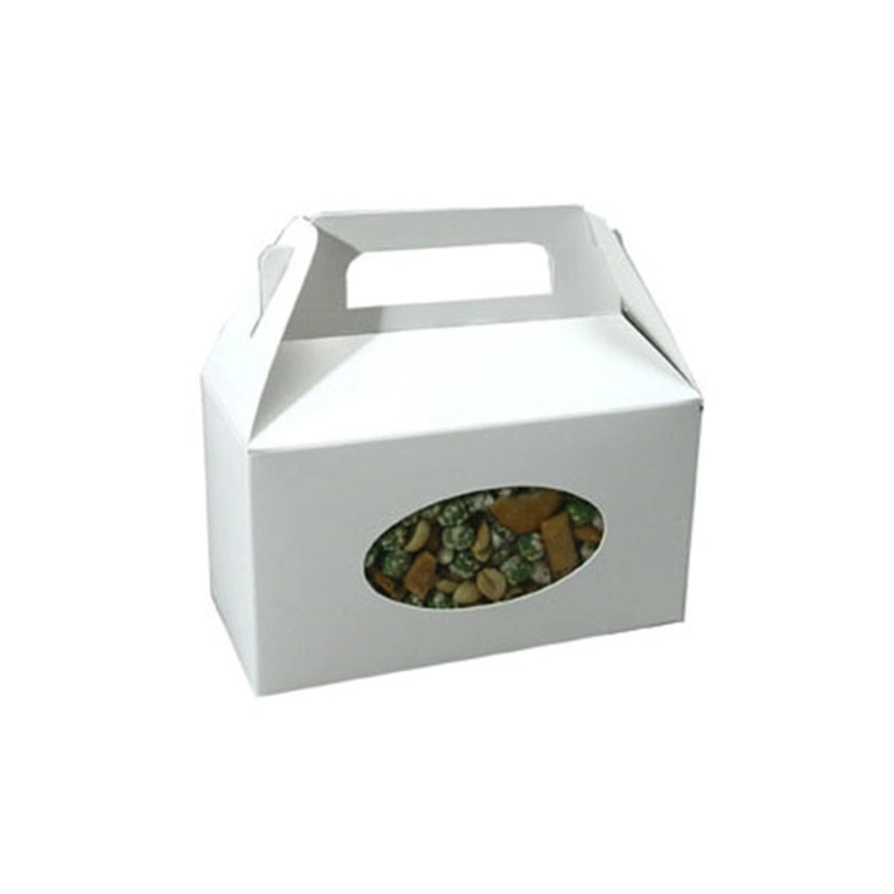White, Horizontal Tote Candy Box, 1 LB, 1 Piece Folding Box