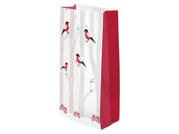 Winter Birds Cellophane Treat Bags - 3.5x2X7.5