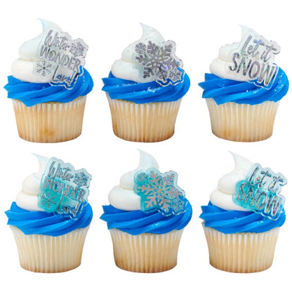 Winter Wonderland Cupcake Rings - 12 Cupcake/Cake Rings