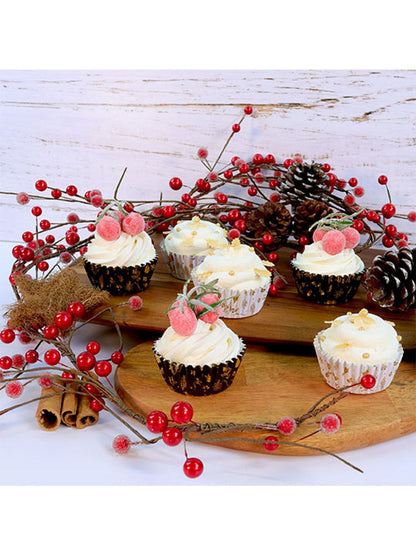 Winter Berry, Foil-Lined Cupcake Liners - 30 Cupcake Liners