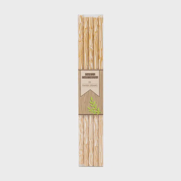 Wood Grain Paper Straws