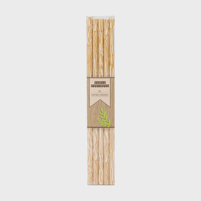 Wood Grain Paper Straws